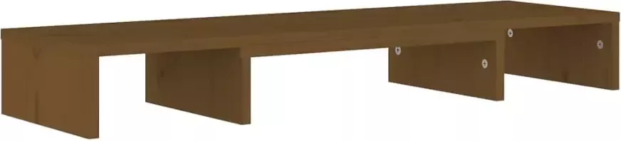 VidaXL -Monitorstandaard-80x24x10 5-cm-massief-grenenhout-honingbruin - Foto 4