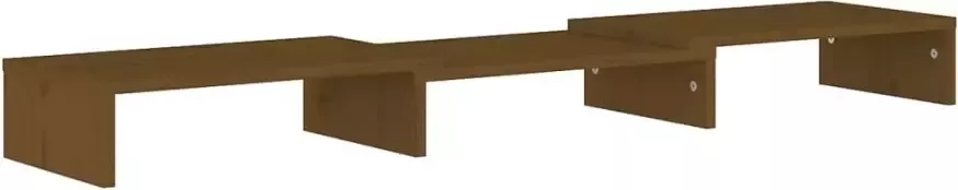 VidaXL -Monitorstandaard-80x24x10 5-cm-massief-grenenhout-honingbruin - Foto 3