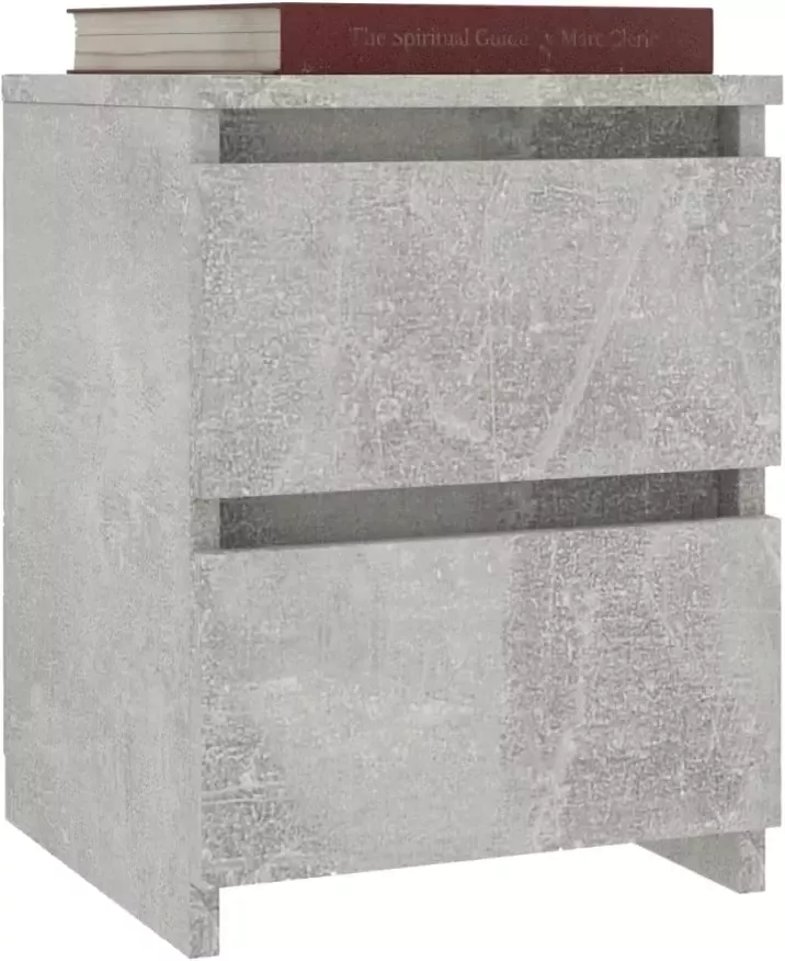 VidaXL -Nachtkastje-30x30x40-cm-bewerkt-hout-betongrijs - Foto 5
