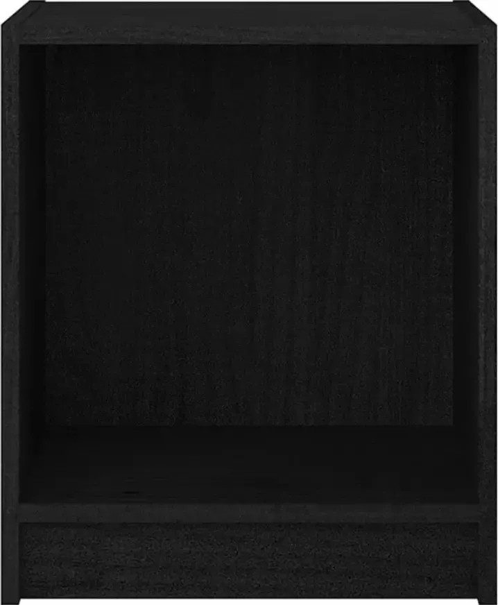 VidaXL -Nachtkastje-35 5x33 5x41 5-cm-massief-grenenhout-zwart - Foto 4