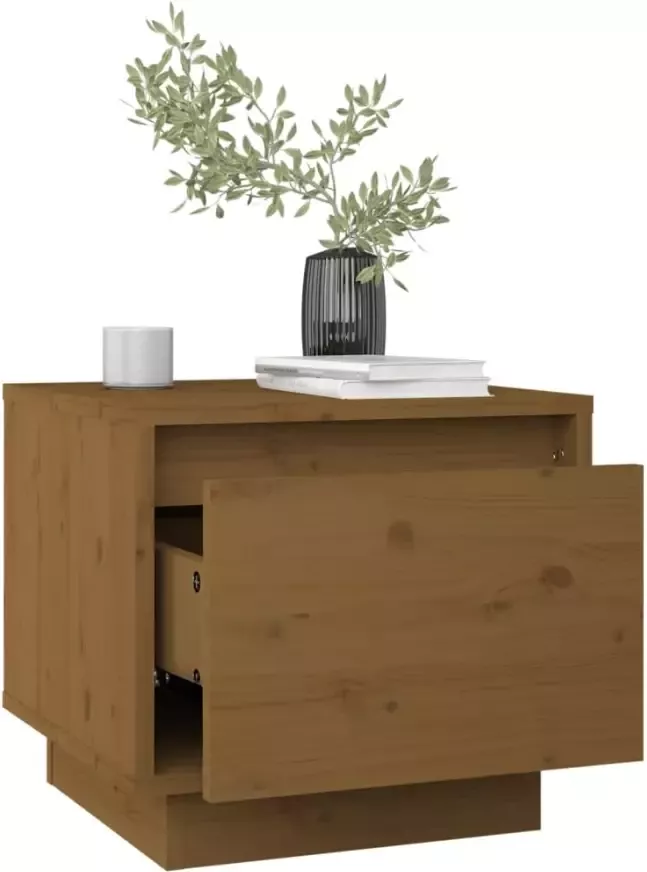 VidaXL -Nachtkastje-35x34x32-cm-massief-grenenhout-honingbruin - Foto 4