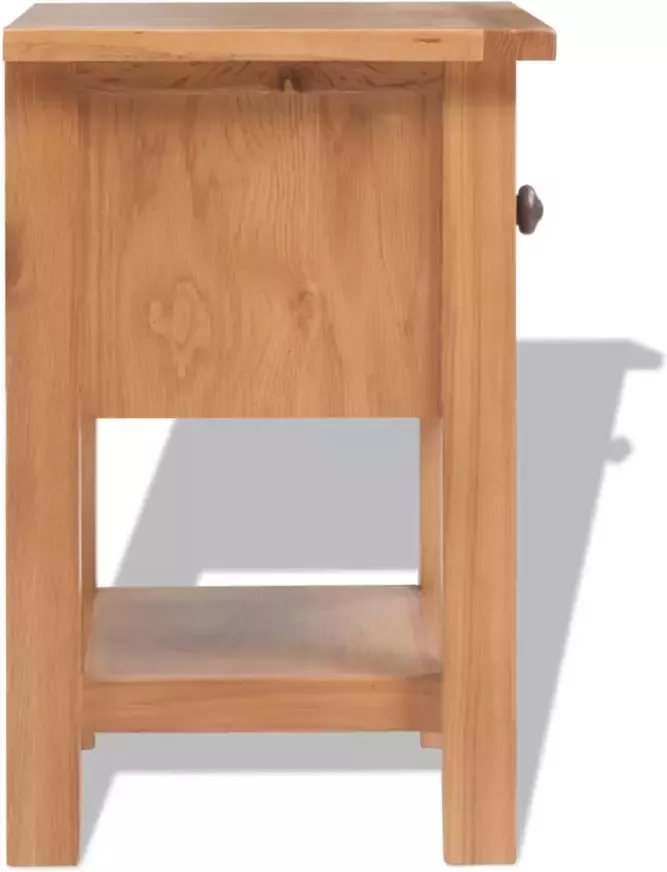 VidaXL Nachtkastje bruin 36x30x47 cm massief eikenhout - Foto 5