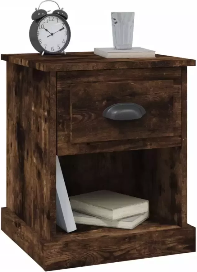 VidaXL -Nachtkastje-39x39x47 5-cm-bewerkt-hout-gerookt-eiken - Foto 3