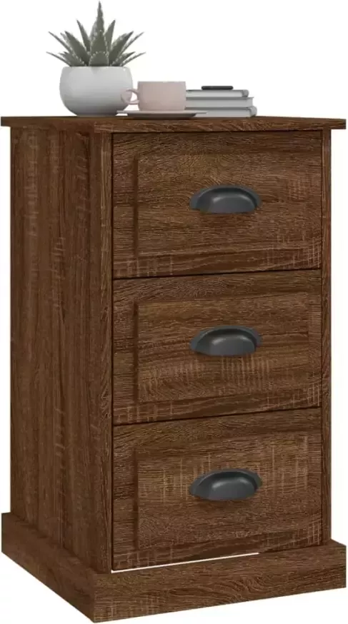VidaXL -Nachtkastje-39x39x67-cm-bewerkt-hout-bruineikenkleurig - Foto 4