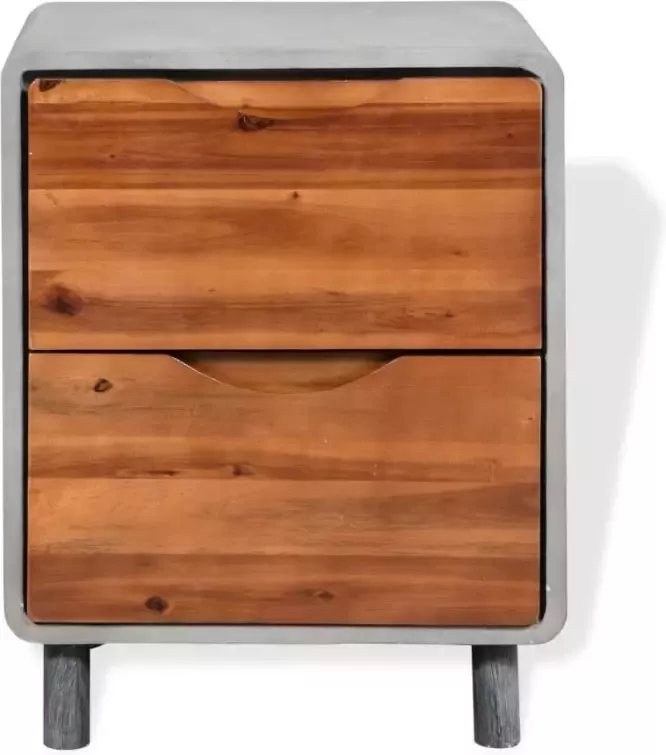 VidaXL -Nachtkastje-40x30x50-cm-beton-en-acaciahout - Foto 4