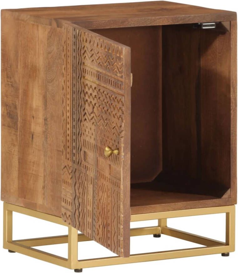 VidaXL -Nachtkastje-40x30x50-cm-massief-mangohout-en-ijzer - Foto 16