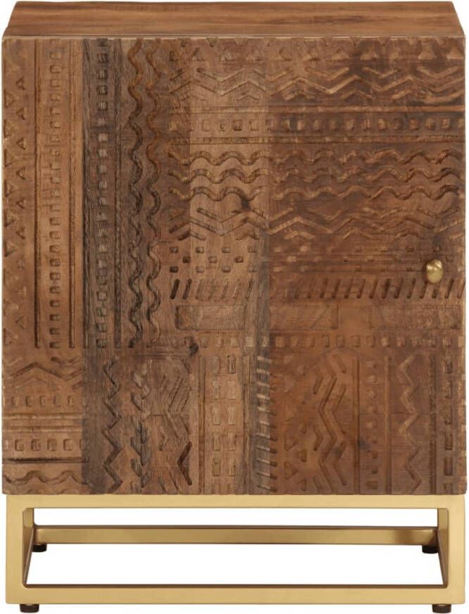 VidaXL -Nachtkastje-40x30x50-cm-massief-mangohout-en-ijzer - Foto 8