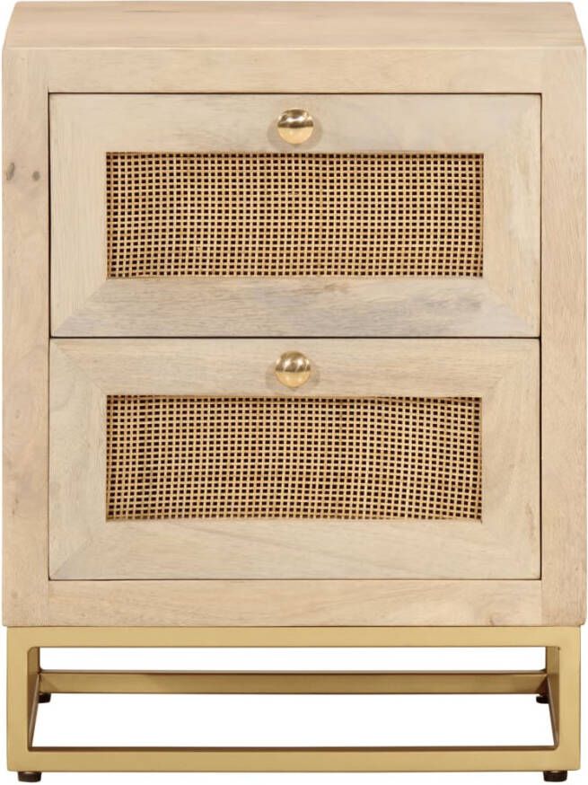 VidaXL -Nachtkastje-40x30x50-cm-massief-mangohout-en-ijzer - Foto 11