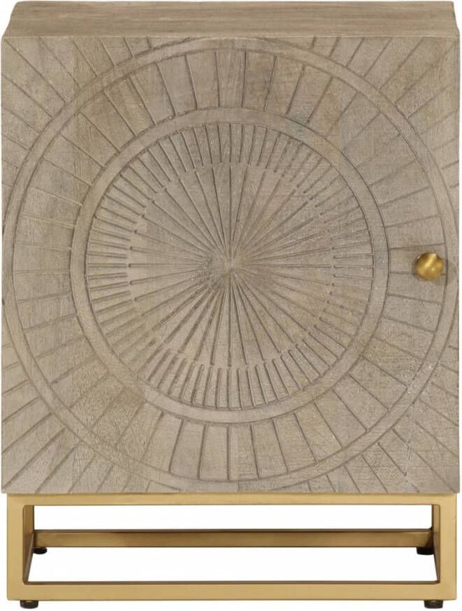 VidaXL -Nachtkastje-40x30x50-cm-massief-mangohout-en-ijzer - Foto 9