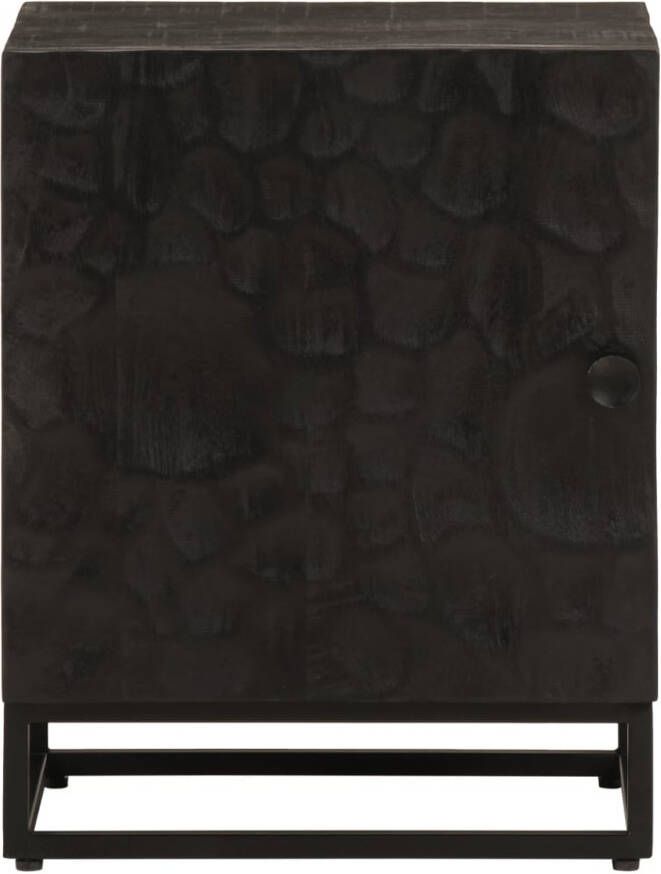 VidaXL -Nachtkastje-40x30x50-cm-massief-mangohout-en-ijzer-zwart - Foto 7