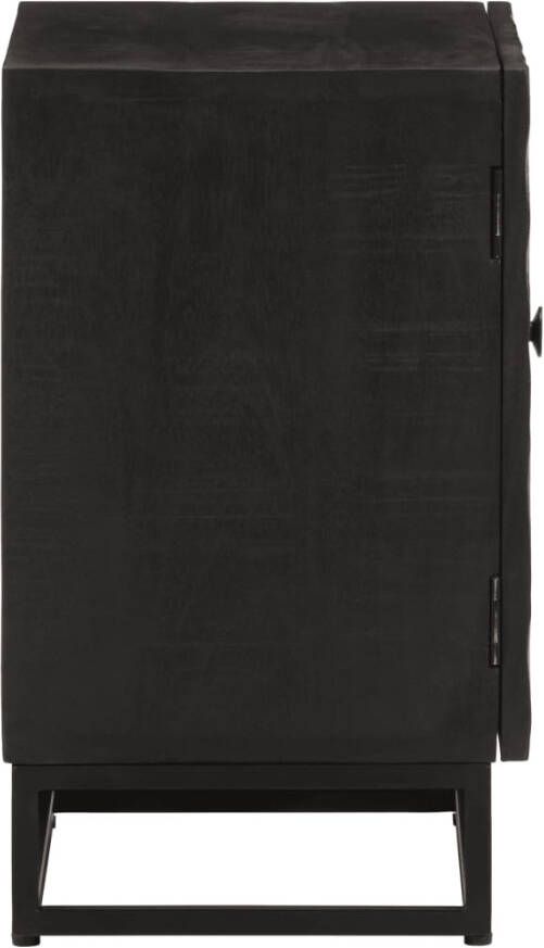 VidaXL -Nachtkastje-40x30x50-cm-massief-mangohout-en-ijzer-zwart - Foto 11