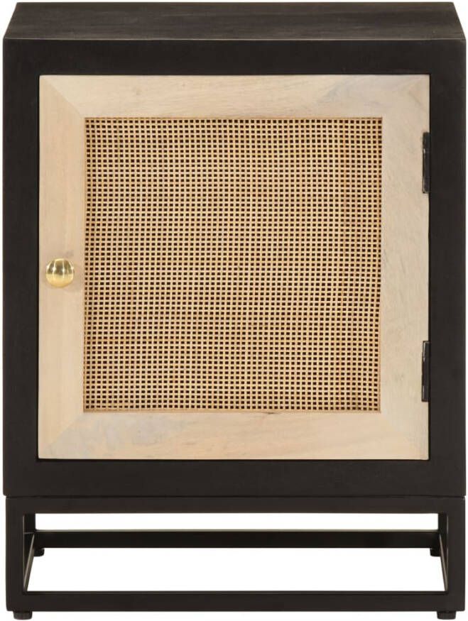 VidaXL -Nachtkastje-40x30x50-cm-massief-mangohout-en-ijzer-zwart - Foto 8