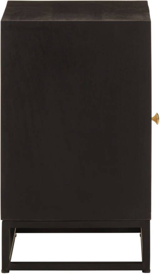 VidaXL -Nachtkastje-40x30x50-cm-massief-mangohout-en-ijzer-zwart - Foto 10