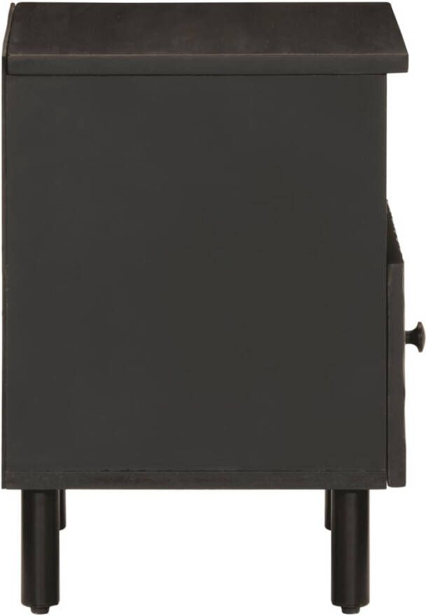 VidaXL -Nachtkastje-40x33x46-cm-massief-mangohout-zwart - Foto 3