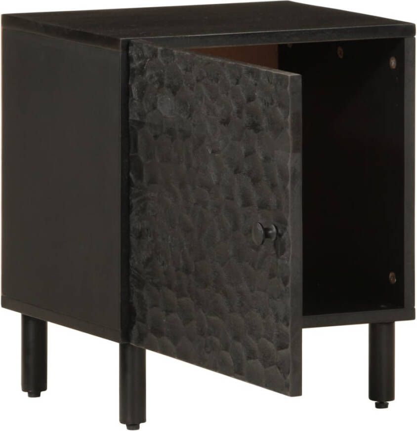 VidaXL -Nachtkastje-40x33x46-cm-massief-mangohout-zwart - Foto 4