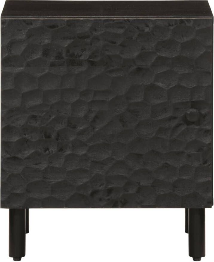 VidaXL -Nachtkastje-40x33x46-cm-massief-mangohout-zwart - Foto 2