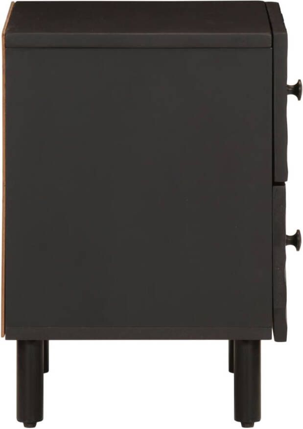 VidaXL -Nachtkastje-40x33x46-cm-massief-mangohout-zwart - Foto 3