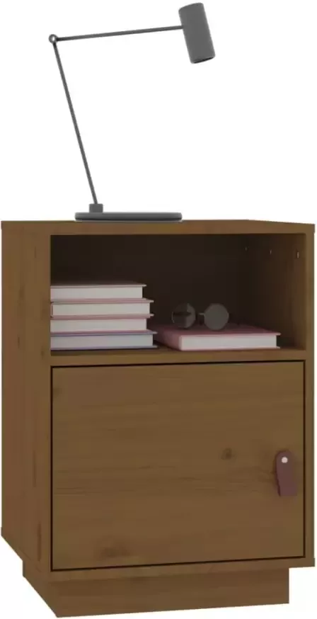 VidaXL -Nachtkastje-40x34x55-cm-massief-grenenhout-honingbruin - Foto 4