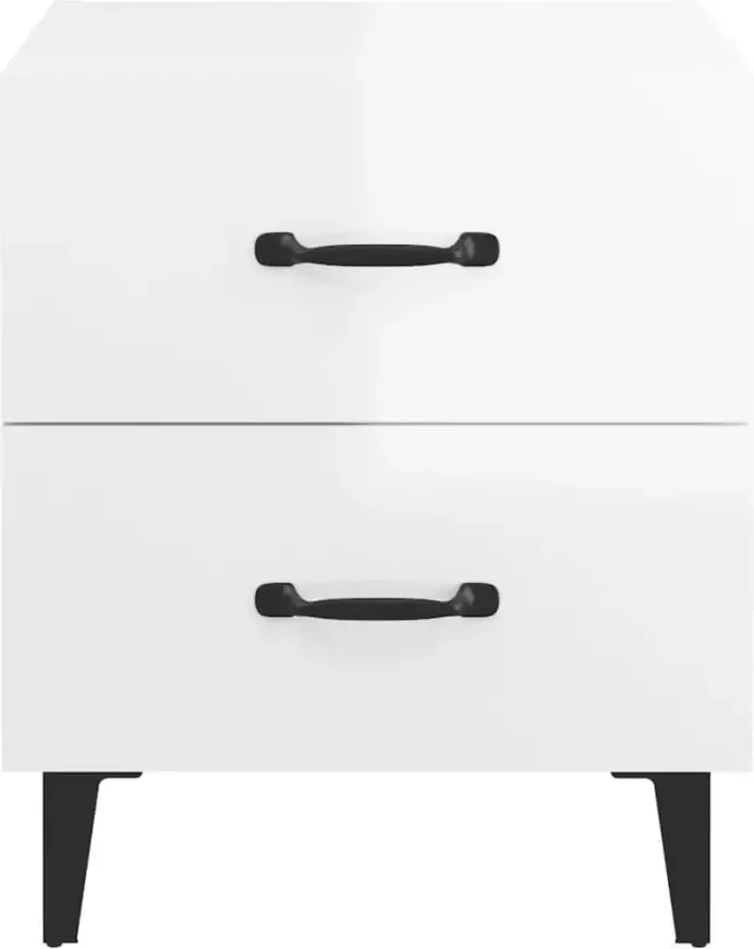 VidaXL -Nachtkastje-40x35x47-cm-hoogglans-wit - Foto 3