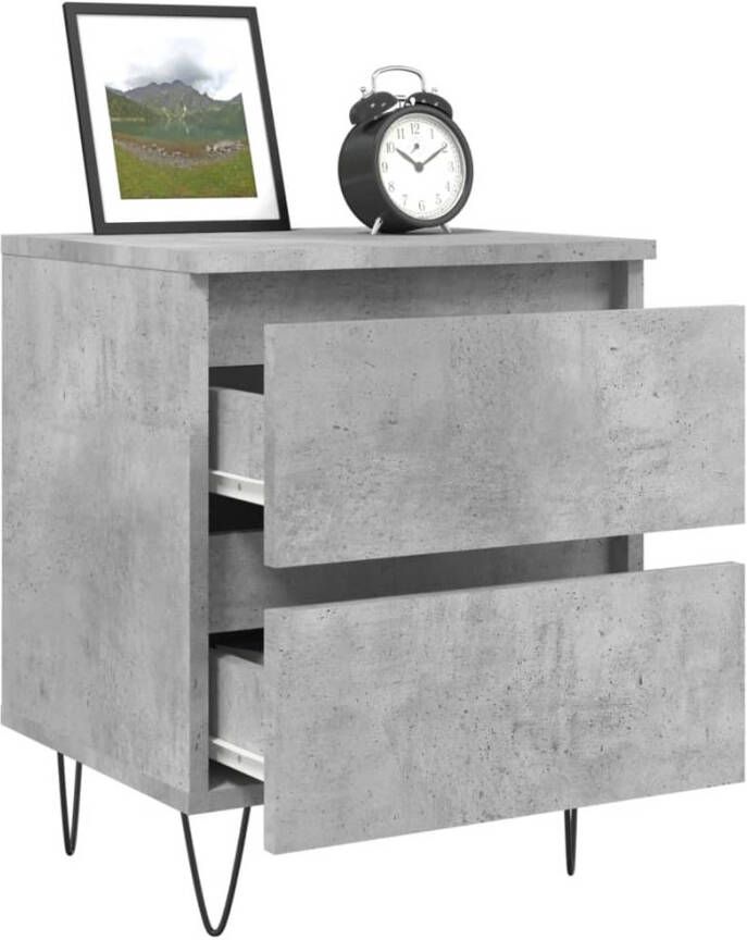 VidaXL -Nachtkastje-40x35x50-cm-bewerkt-hout-betongrijs - Foto 6