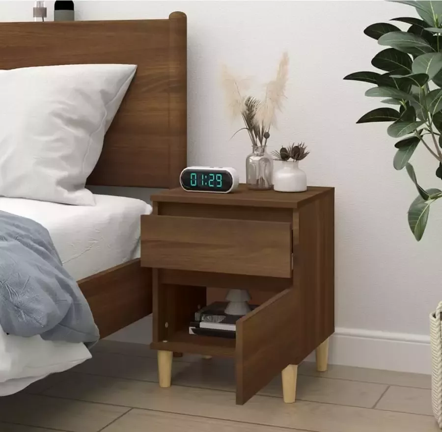 VidaXL -Nachtkastje-40x35x50-cm-bruineikenkleurig