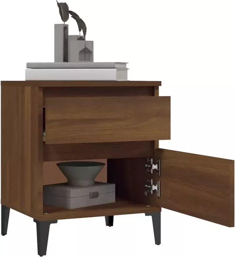 VidaXL -Nachtkastje-40x35x50-cm-bruineikenkleurig - Foto 4