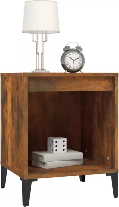 VidaXL -Nachtkastje-40x35x50-cm-gerookt-eikenkleurig - Foto 4