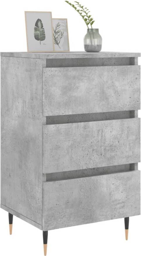 VidaXL -Nachtkastje-40x35x69-cm-bewerkt-hout-betongrijs - Foto 5