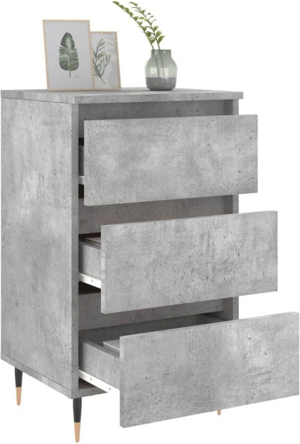 VidaXL -Nachtkastje-40x35x69-cm-bewerkt-hout-betongrijs - Foto 4
