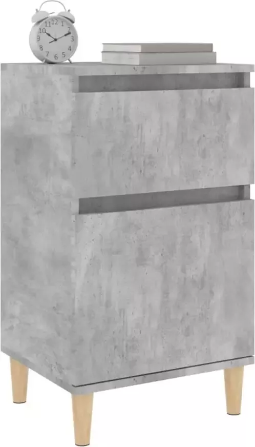 VidaXL -Nachtkastje-40x35x70-cm-bewerkt-hout-betongrijs - Foto 4