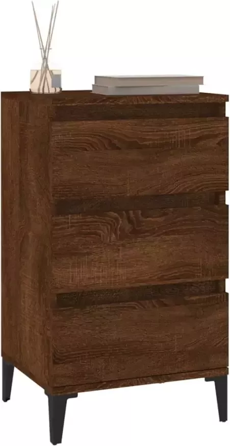 VidaXL -Nachtkastje-40x35x70-cm-bewerkt-hout-bruineikenkleurig - Foto 9