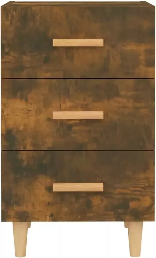 VidaXL -Nachtkastje-40x40x66-cm-bewerkt-hout-gerookt-eikenkleurig - Foto 4