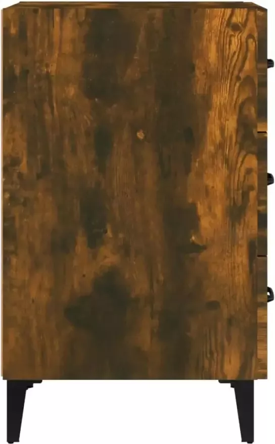 VidaXL -Nachtkastje-40x40x66-cm-bewerkt-hout-gerookt-eikenkleurig - Foto 4