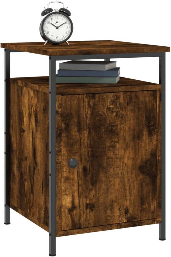 VidaXL -Nachtkastje-40x42x60-cm-bewerkt-hout-gerookt-eikenkleurig - Foto 4