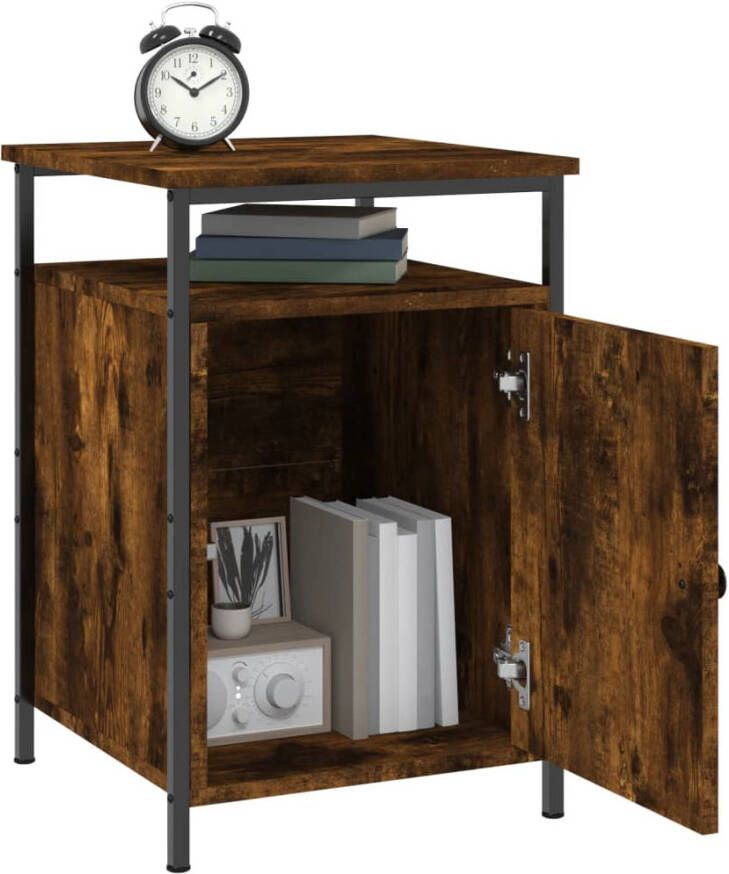 VidaXL -Nachtkastje-40x42x60-cm-bewerkt-hout-gerookt-eikenkleurig - Foto 3