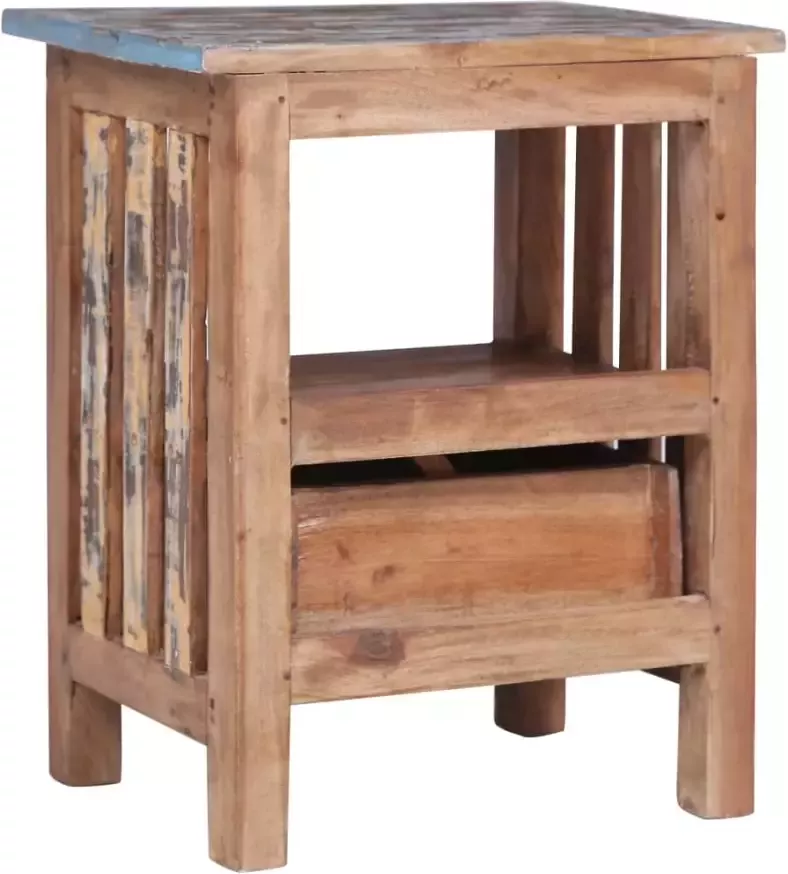 VidaXL -Nachtkastje-41x30x50-cm-massief-gerecycled-hout - Foto 4