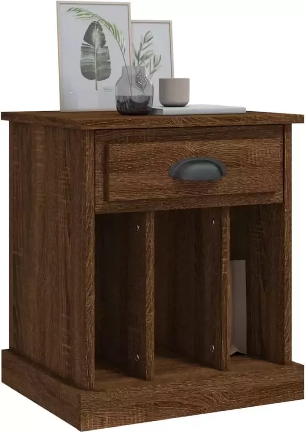 VidaXL -Nachtkastje-43x36x50-cm-bruineikenkleurig - Foto 4