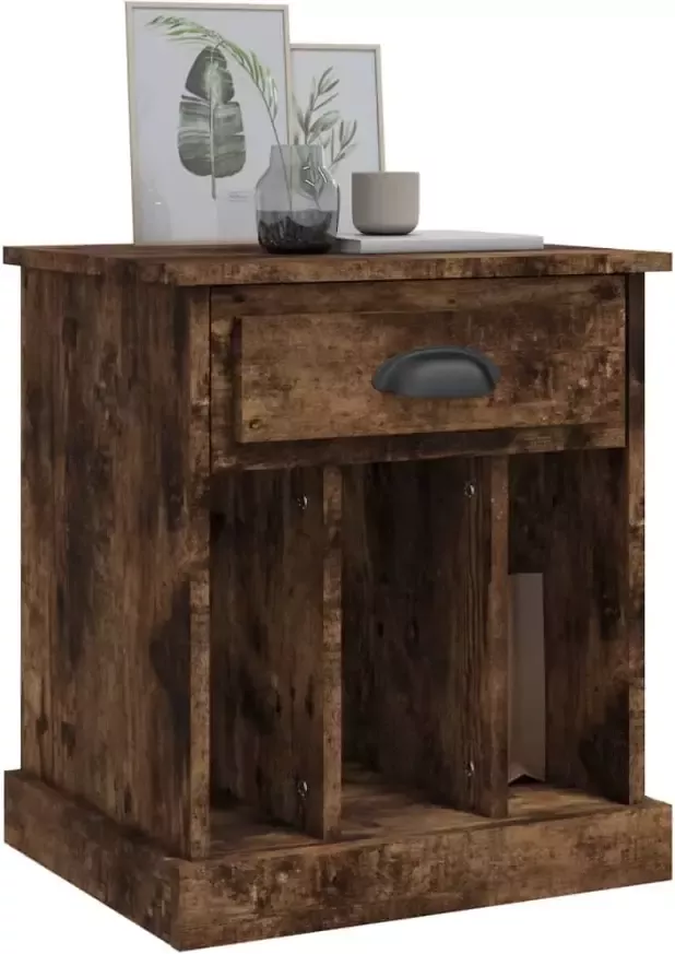 VidaXL -Nachtkastje-43x36x50-cm-gerookt-eikenkleurig - Foto 4