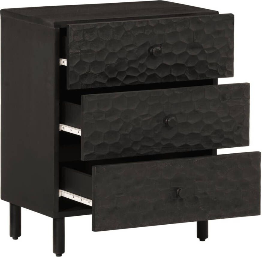 VidaXL -Nachtkastje-50x33x60-cm-massief-mangohout-zwart