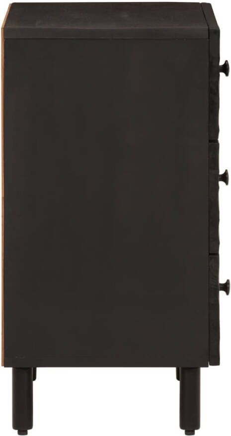 VidaXL -Nachtkastje-50x33x60-cm-massief-mangohout-zwart - Foto 5