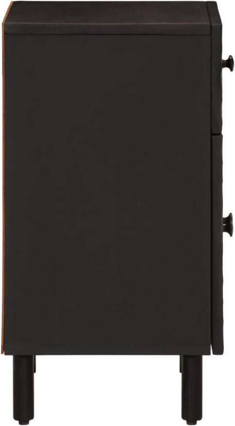VidaXL -Nachtkastje-50x33x60-cm-massief-mangohout-zwart - Foto 3