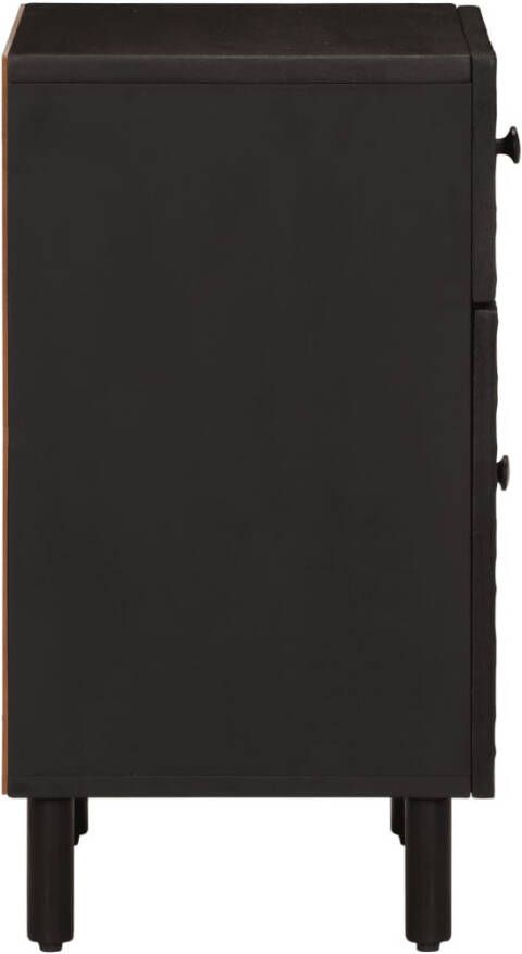 VidaXL -Nachtkastje-50x33x60-cm-massief-mangohout-zwart - Foto 3