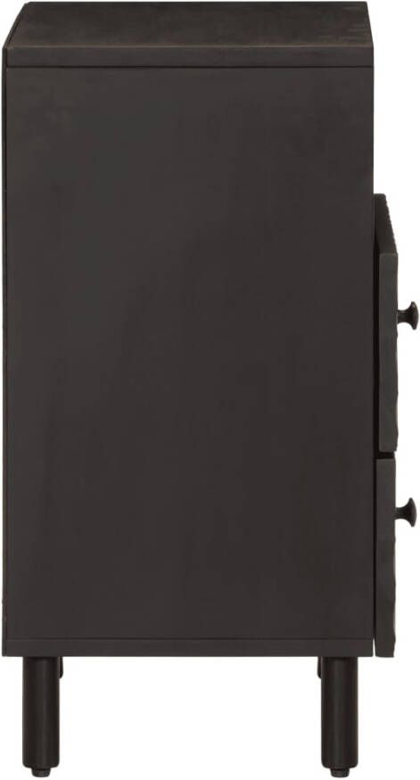 VidaXL -Nachtkastje-50x33x60-cm-massief-mangohout-zwart - Foto 4