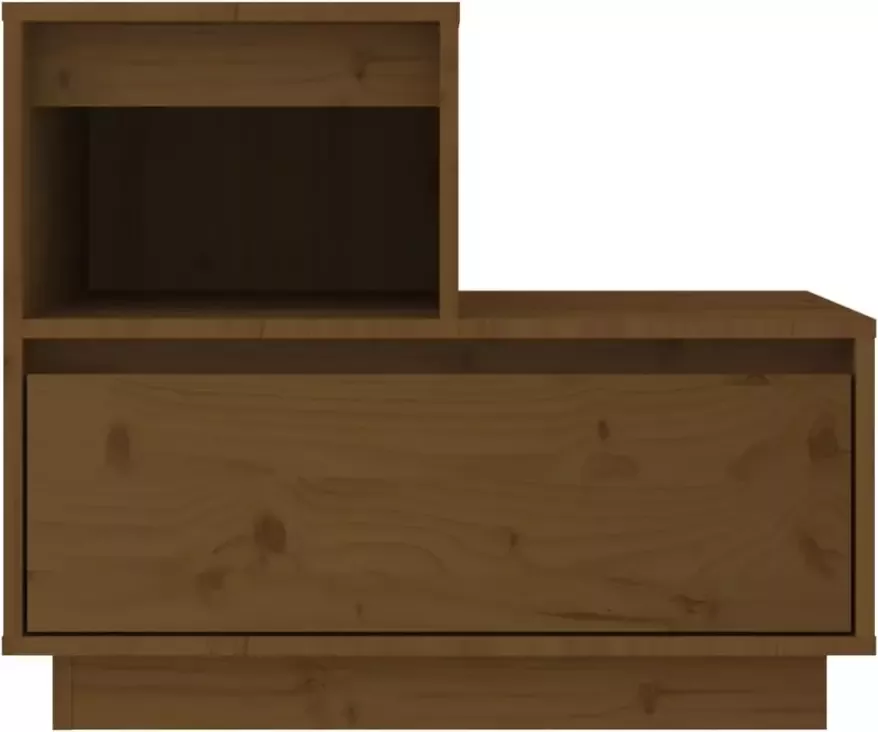 VIDAXL Nachtkastje 60x34x51 cm massief grenenhout honingbruin