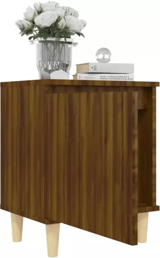 VidaXL -Nachtkastje-met-houten-poten-40x30x50-cm-bruineikenkleurig - Foto 4