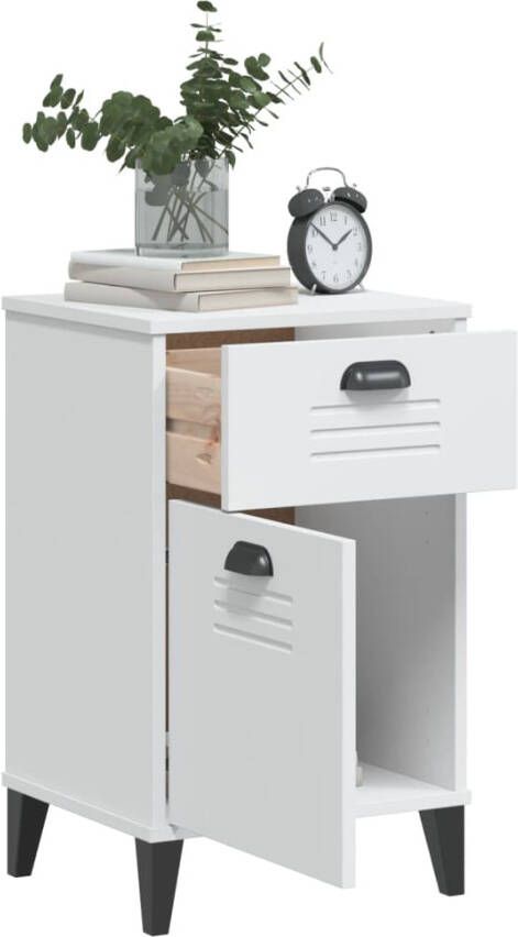 VidaXL -Nachtkastje-VIKEN-massief-grenenhout-wit - Foto 4