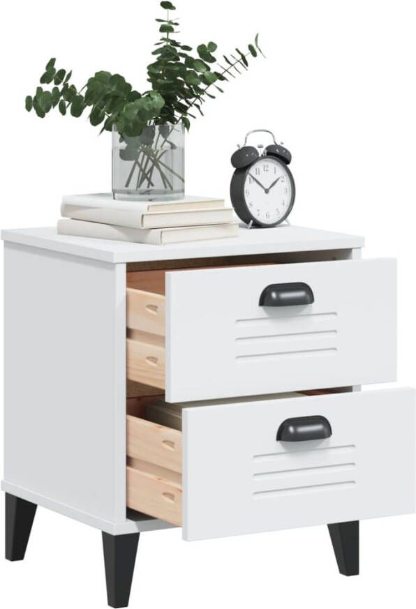 VidaXL -Nachtkastje-VIKEN-massief-grenenhout-wit - Foto 4