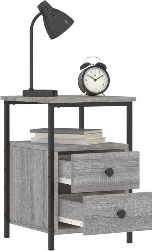 Prolenta Premium INFIORI Nachtkastjes 2 st 34x35 5x50 cm bewerkt hout grijs sonoma eiken - Foto 3