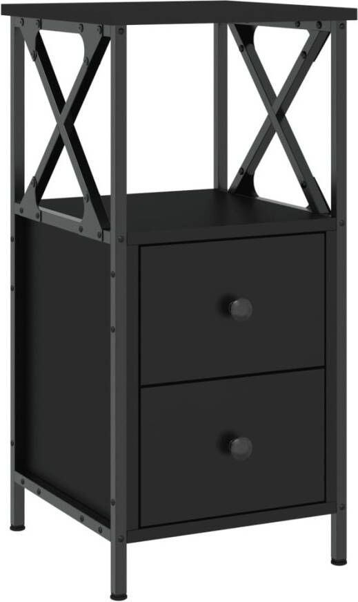 VidaXL -Nachtkastjes-2-st-34x35 5x70-cm-bewerkt-hout-zwart - Foto 4