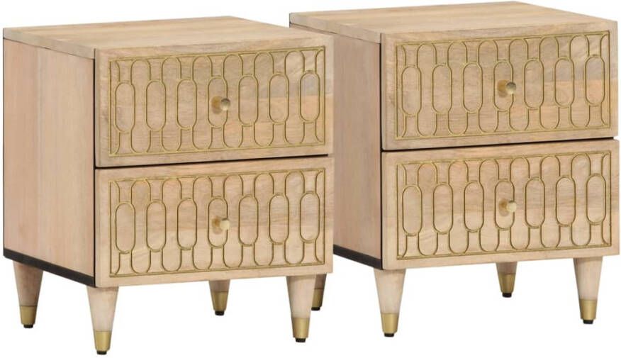 VidaXL -Nachtkastjes-2-st-40x33x46-cm-massief-mangohout - Foto 8